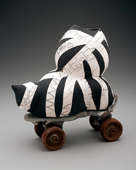ceramic roller skate by Susan Mollet