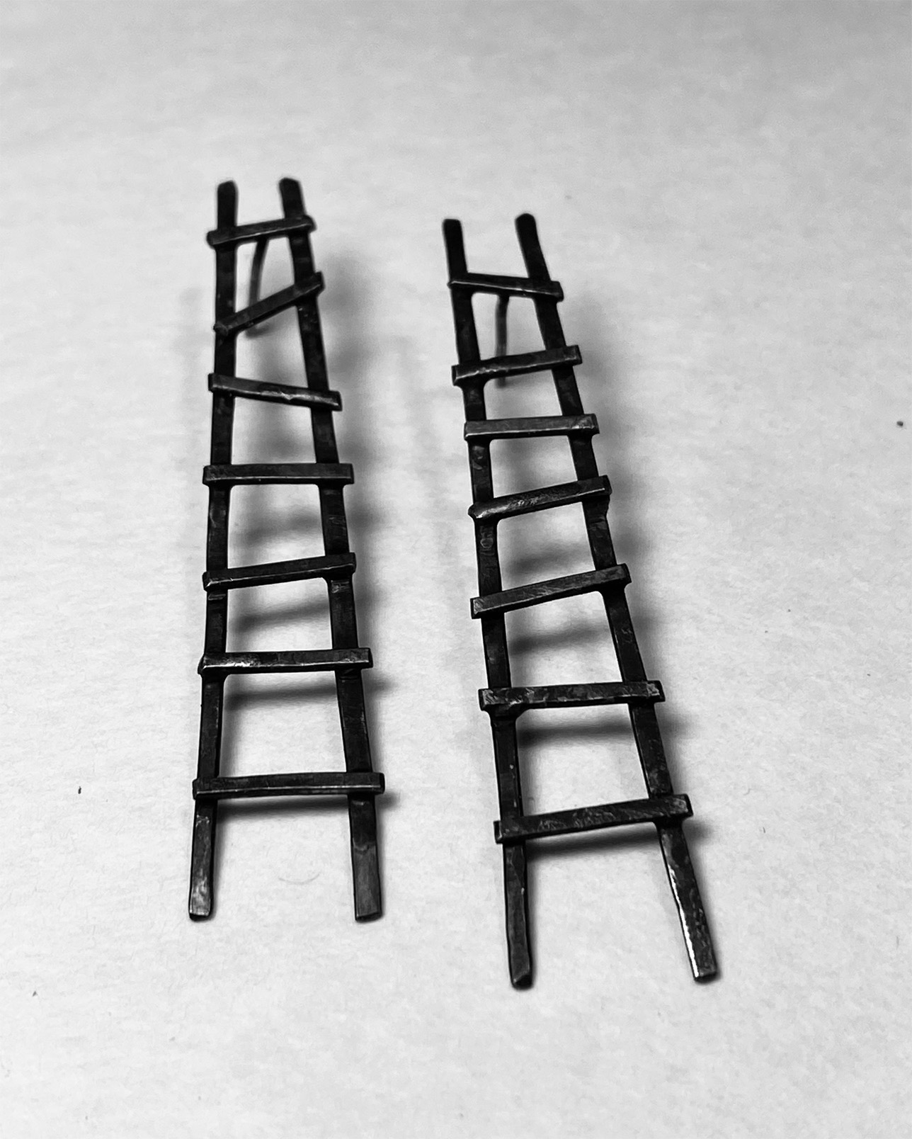 black ladder earrings  by Susan Mollet